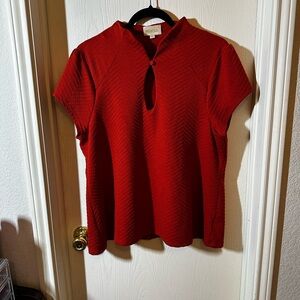 ModCloth Red-Orange Quilted Women's Top 2X